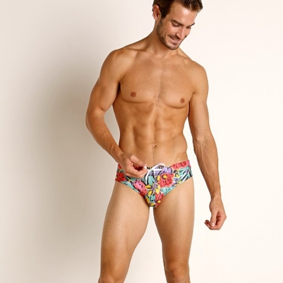 Nwot 2xist Jungle Floral Swim Briefs 